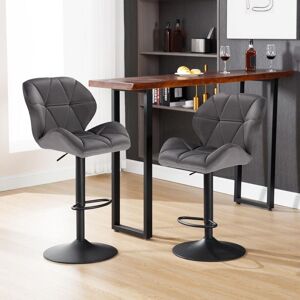 Woltu - 2 pcs bar stools High chairs Breakfast Dining stools for Kitchen Counter Dark Grey