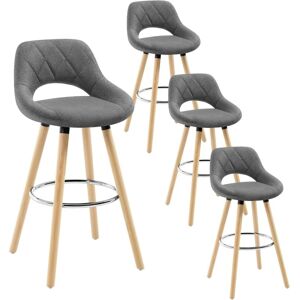 WOLTU Bar Stools Set of 4 Breakfast Counter Chairs Modern High Stools for Kitchen Home Bar Restaurant, Dark Grey