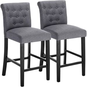 Woltu - barstools Breakfast Kitchen Counter chairs bar stools Bar chairs Wood Legs Dark Grey