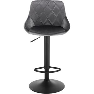 Woltu - 1x Breakfast bar stools Bar chairs Kitchen bar stools with Velvet Swivel Gas Dark Grey