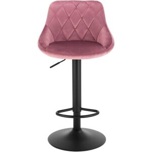 Woltu - 1x Breakfast bar stools Bar chairs Kitchen bar stools with Velvet Swivel Gas Pink