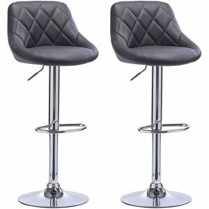 Woltu - 2 pcs bar stools chairs Breakfast Dining stools chairs for Kitchen Adjustable Grey