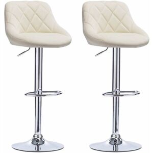 Woltu - 2 pcs bar stools chairs Breakfast Dining stools chairs for Kitchen Adjustable Cream