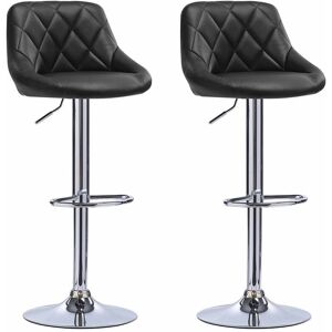 WOLTU 2 pcs bar stools chairs Breakfast Dining stools chairs for Kitchen Adjustable Black