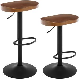 Woltu - Breakfast Bar Stools Set of 2 Bar Chairs for Kitchen Counter Height Adjustable, Solid Wood, Brown