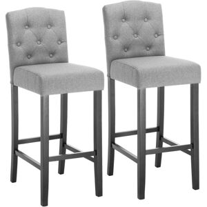 Woltu - Breakfast Kitchen Counter chairs bar stools Bar chairs Wood Legs barstools Light Grey