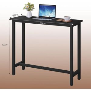 Woltu - Kitchen Bar Table Counter Breakfast Dining Table Coffee Table Metal Legs bLACK