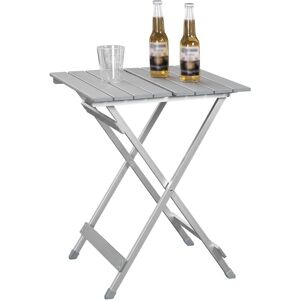 Picnic Table, Side Table Folding Camping Table, Silver - Woltu
