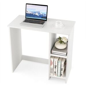 Costway - Small Computer Desk 80cm Home Office Desk Study Writing Desk w/2 Compartments