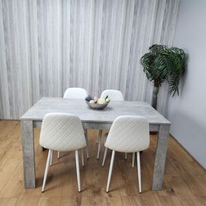 Kosy Koala - Wooden Rectangle Dining Table Sets with Set of 4 Chairs, Grey and White