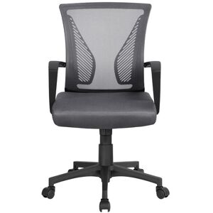 Yaheetech - Mid-back Mesh Office Chair Height Adjustable for Students Study, Dark Gray