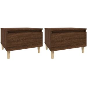 Vidaxl - Side Tables 2 pcs Brown Oak 50x46x35 cm Engineered Wood Vidaxl - Side Tables 2 pcs Brown Oak 50x46x35 cm Engineered Wood