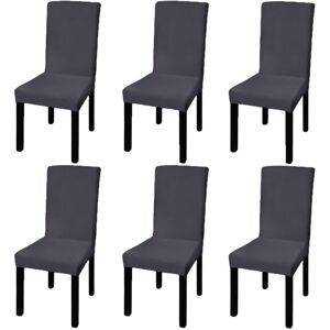 Straight Stretchable Chair Cover 6 pcs Anthracite Vidaxl Straight Stretchable Chair Cover 6 pcs Anthracite Vidaxl