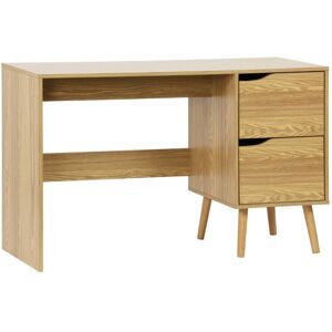 Sweeek - 2-drawer desk with vintage walnut effect, Nepal, Ash effect, 120x48x75 cm Sweeek - 2-drawer desk with vintage walnut effect, Nepal, Ash effect, 120x48x75 cm