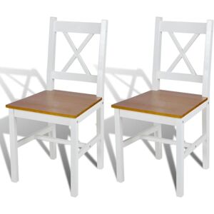 Dining Chairs 2 pcs White Pinewood Vidaxl Dining Chairs 2 pcs White Pinewood Vidaxl