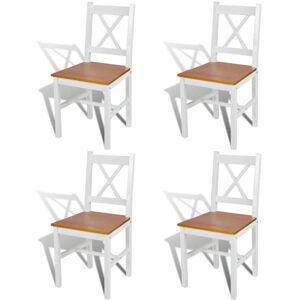 Dining Chairs 4 pcs White Pinewood Vidaxl Dining Chairs 4 pcs White Pinewood Vidaxl