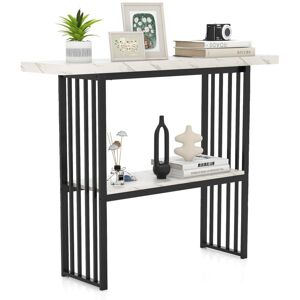 COSTWAY 2-tier Console Table Sofa Table Modern Entryway Table-White COSTWAY 2-tier Console Table Sofa Table Modern Entryway Table-White