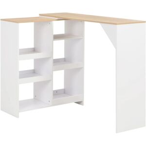 Bar Table with Moveable Shelf White 138x39x110 cm Vidaxl Bar Table with Moveable Shelf White 138x39x110 cm Vidaxl