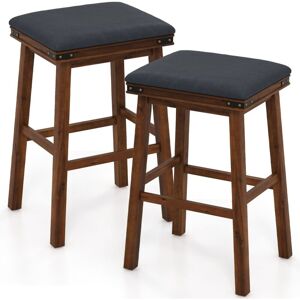 Costway - 2PCS 76cm Bar Stools pu Leather Padded Upholstered Counter Height Chair Backless Costway - 2PCS 76cm Bar Stools pu Leather Padded Upholstered Counter Height Chair Backless