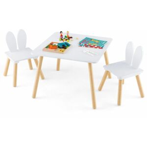COSTWAY 3 Pcs Kids Table and Chair Set Toddler Activity Center Writing Desk Space-Saving COSTWAY 3 Pcs Kids Table and Chair Set Toddler Activity Center Writing Desk Space-Saving