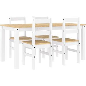 Vidaxl - 5 Piece Dining Set Panama White Solid Wood Pine Vidaxl - 5 Piece Dining Set Panama White Solid Wood Pine