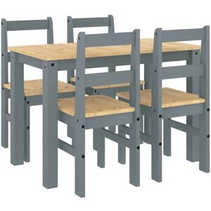 5 Piece Dining Set Panama Grey Solid Wood Pine Vidaxl 5 Piece Dining Set Panama Grey Solid Wood Pine Vidaxl
