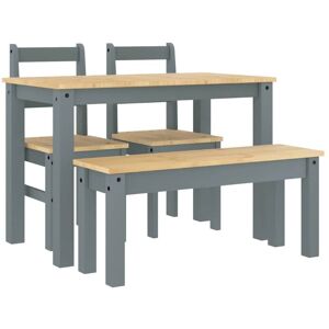 4 Piece Dining Set Panama Grey Solid Wood Pine Vidaxl 4 Piece Dining Set Panama Grey Solid Wood Pine Vidaxl