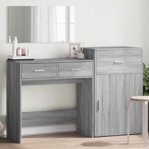 3 Piece Dressing Table Set Grey Sonoma Engineered Wood Vidaxl 3 Piece Dressing Table Set Grey Sonoma Engineered Wood Vidaxl