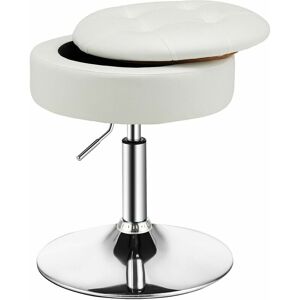 Costway - 360° Swivel Bar Stool w/ Lid Tufted Vanity Stool Height Adjustable Dining Chair Costway - 360° Swivel Bar Stool w/ Lid Tufted Vanity Stool Height Adjustable Dining Chair