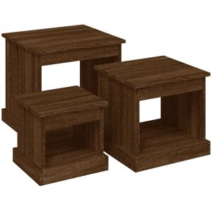 Coffee Tables 3 pcs Brown Oak Engineered Wood vidaXL Coffee Tables 3 pcs Brown Oak Engineered Wood vidaXL