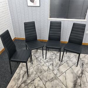 KOSY KOALA Dining Chairs Set of 4 Black Leather Kitchen Chairs KOSY KOALA Dining Chairs Set of 4 Black Leather Kitchen Chairs