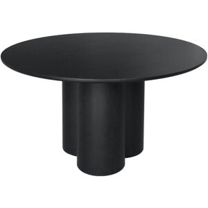SWEEEK 4-seater round dining table, rubberwood and oak veneer, Leonore, Black, 130x130x73 cm SWEEEK 4-seater round dining table, rubberwood and oak veneer, Leonore, Black, 130x130x73 cm