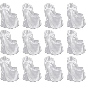 Chair Cover for Wedding Banquet 12 pcs White vidaXL Chair Cover for Wedding Banquet 12 pcs White vidaXL
