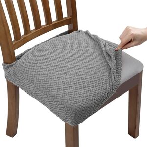 TINOR 6PCS Stretch Chair Covers Jacquard Embossed Removable Washable for Dining Room Kitchen Office Hotel Ash (with Back Straps) TINOR 6PCS Stretch Chair Covers Jacquard Embossed Removable Washable for Dining Room Kitchen Office Hotel Ash (with Back Straps)