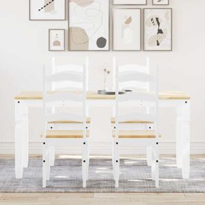 Vidaxl - 5 Piece Dining Set Panama White Solid Wood Pine Vidaxl - 5 Piece Dining Set Panama White Solid Wood Pine