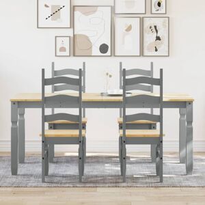 Vidaxl - 5 Piece Dining Set Panama Grey Solid Wood Pine Vidaxl - 5 Piece Dining Set Panama Grey Solid Wood Pine