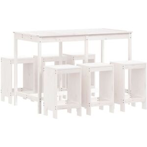7 Piece Garden Bar Set White Solid Wood Pine Vidaxl 7 Piece Garden Bar Set White Solid Wood Pine Vidaxl