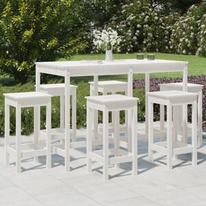 7 Piece Garden Bar Set White Solid Wood Pine Vidaxl 7 Piece Garden Bar Set White Solid Wood Pine Vidaxl