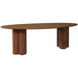SWEEEK 8-seater oval dining table, rubberwood and oak veneer, Leonore, Walnut coloured, 220x110x73 cm SWEEEK 8-seater oval dining table, rubberwood and oak veneer, Leonore, Walnut coloured, 220x110x73 cm