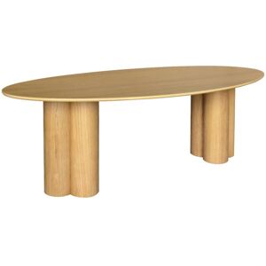 SWEEEK 8-seater oval dining table, rubberwood and oak veneer, Leonore, Natural, 220x110x73 cm SWEEEK 8-seater oval dining table, rubberwood and oak veneer, Leonore, Natural, 220x110x73 cm