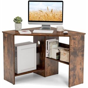 Costway - 90° Corner Desk Computer Table Home Office Writing Desk Workstation w/ Shelves Costway - 90° Corner Desk Computer Table Home Office Writing Desk Workstation w/ Shelves