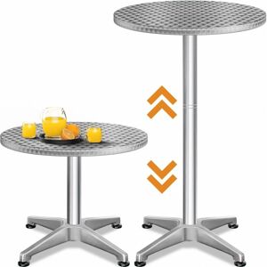 Casaria - Set of 2 Bar Tables 60 cm Diameter Height Adjustable 70cm 115cm Standing or Sitting Breakfast Café Bistro Pub Outdoor Dining Stainless Casaria - Set of 2 Bar Tables 60 cm Diameter Height Adjustable 70cm 115cm Standing or Sitting Breakfast Café Bistro Pub Outdoor Dining Stainless