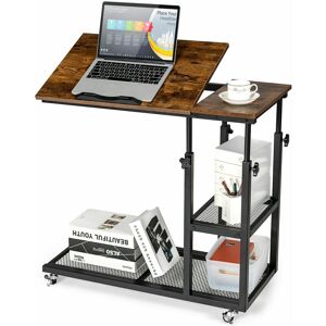 Costway - Adjustable C-Shaped Bedside Table Mobile Sofa Snack Tray Table Tiltable Tabletop Costway - Adjustable C-Shaped Bedside Table Mobile Sofa Snack Tray Table Tiltable Tabletop