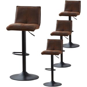 Ainpecca - Adjustable Bar Stools Set of 4 Swivel Suede Fabric Upholstered Barstools with Tufted Seat and Back, Breakfast Bar Chairs for Kitchen Ainpecca - Adjustable Bar Stools Set of 4 Swivel Suede Fabric Upholstered Barstools with Tufted Seat and Back, Breakfast Bar Chairs for Kitchen