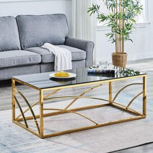AINPECCA Stainless Steel Rectangular Glass Coffee Table Tea Table for Living Room- 120CM Modern Sleek Accent Center Table Lounge Table with Black Grey AINPECCA Stainless Steel Rectangular Glass Coffee Table Tea Table for Living Room- 120CM Modern Sleek Accent Center Table Lounge Table with Black Grey