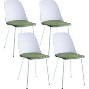 Set of 4 Green Dining Chairs with Cushioned Pad Seat and Metal Legs Modern Dining Room Living Room Bedroom Kitchen & Lounge - Ainpecca Set of 4 Green Dining Chairs with Cushioned Pad Seat and Metal Legs Modern Dining Room Living Room Bedroom Kitchen & Lounge - Ainpecca