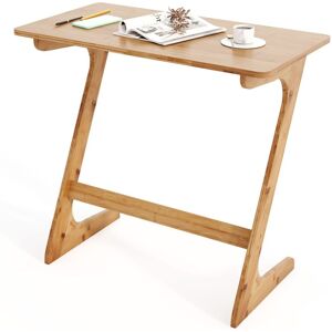 Costway - Bamboo Sofa Side Table Z-Shaped End Couch Table for Snacks and Drinks Natural Costway - Bamboo Sofa Side Table Z-Shaped End Couch Table for Snacks and Drinks Natural