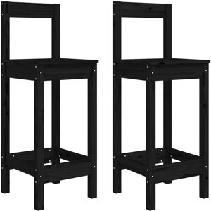 Bar Chairs 2 pcs Black 40x41.5x112 cm Solid Wood Pine vidaXL Bar Chairs 2 pcs Black 40x41.5x112 cm Solid Wood Pine vidaXL