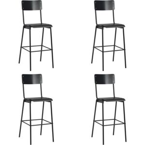 Vidaxl - Bar Chairs 4 pcs Black Solid Plywood Steel Vidaxl - Bar Chairs 4 pcs Black Solid Plywood Steel