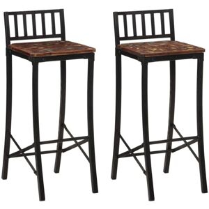 Bar Chairs 2 pcs Solid Wood Reclaimed Vidaxl Bar Chairs 2 pcs Solid Wood Reclaimed Vidaxl
